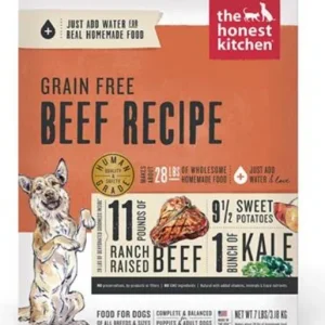Honest Kitchen Dog Grain Free Beef 7lbs. Box.