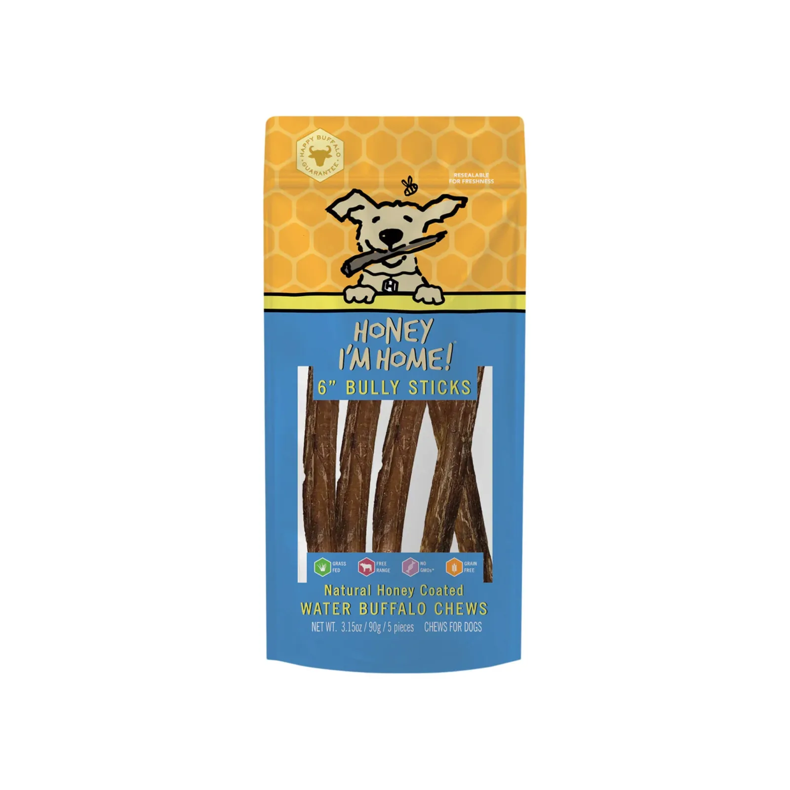 Honey I'm Home! Honey Coated Water Buffalo Dog Treats