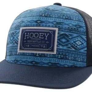 Hooey Doc 5-Panel Trucker Cap with Blue/White Rect