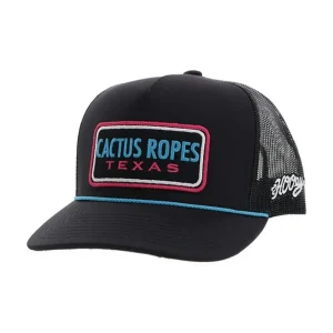 Hooey Mens Cactus Ropes Black Cap