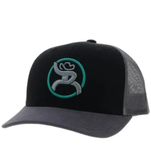 Hooey Strap 6 Panel Trucker Hat with Patch Black