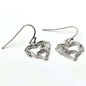 Horse as Heart Earrings Silver