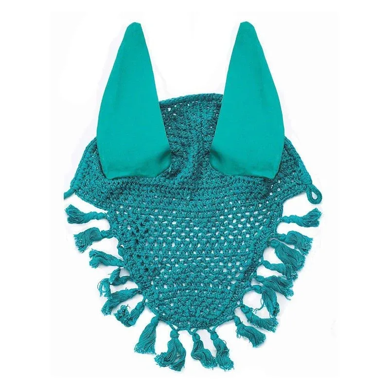 Horse Fare Crochet Ear Net with Tassels - Image 2
