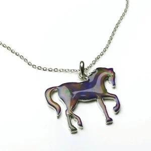 Horse Mood NecklaceBk/Wh