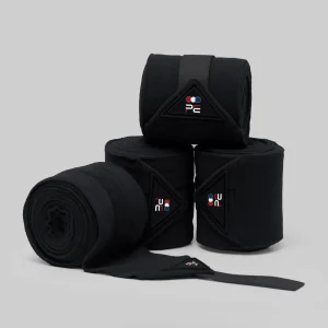 Horse Polo Fleece Bandages Black