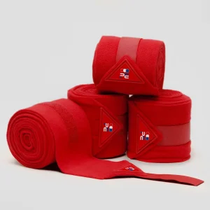 Horse Polo Fleece Bandages Red