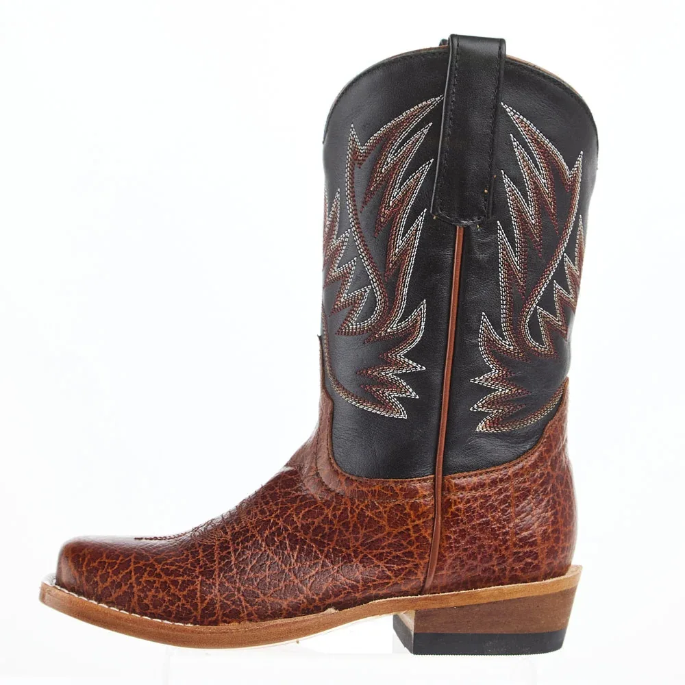 Horse Power Boots Kid`s Honey Bullfight Shoulder and Black Full Grain Cutter Toe Boot - Image 2