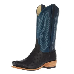 Horse Power Top Hand Men`s Black Full Quill Ostrich 13In Azure New Orleans Top
