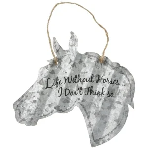 Horse Shaped Metal Sign