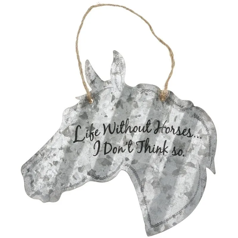 Horse Shaped Metal Sign