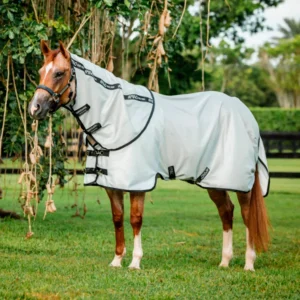 Horseware Ireland Amigo Bug Rug Stock Horse Silver and Black Fly Sheet NO HOOD