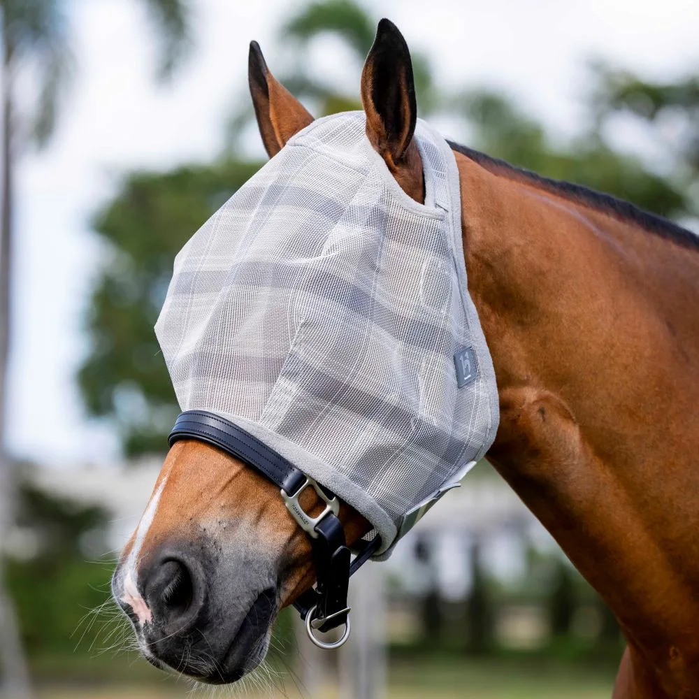Horseware Ireland Newmarket Witney and Charcoal No Ears Horse Fly Mask - Image 2