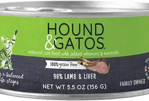 Hound & Gatos Cat Grain Free Lamb Lamb Liver 5.5Oz (Sold in Quantity of: 24)