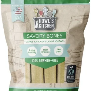 Howls Kitchen Savory Bones Chicken Flavored Chews Large