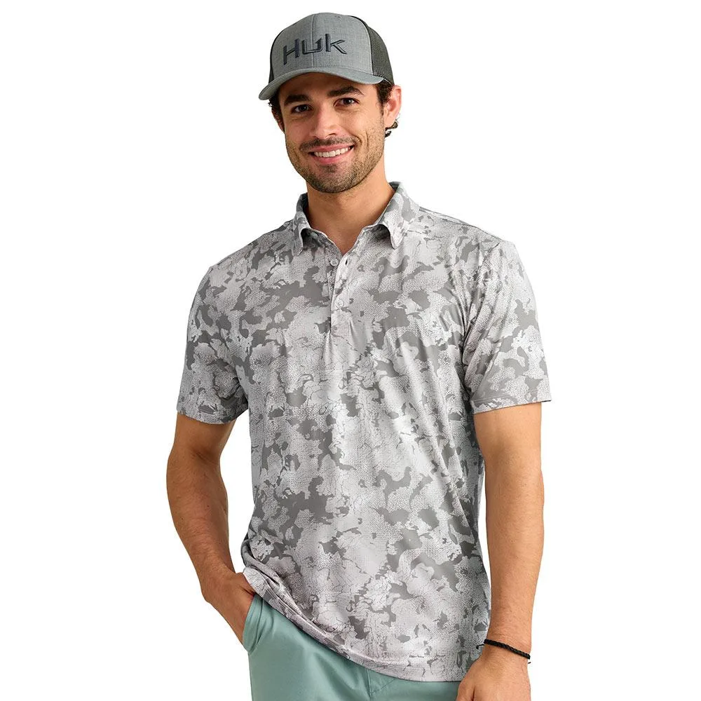 Huk Men's Shark Skin Pursuit Print Polo
