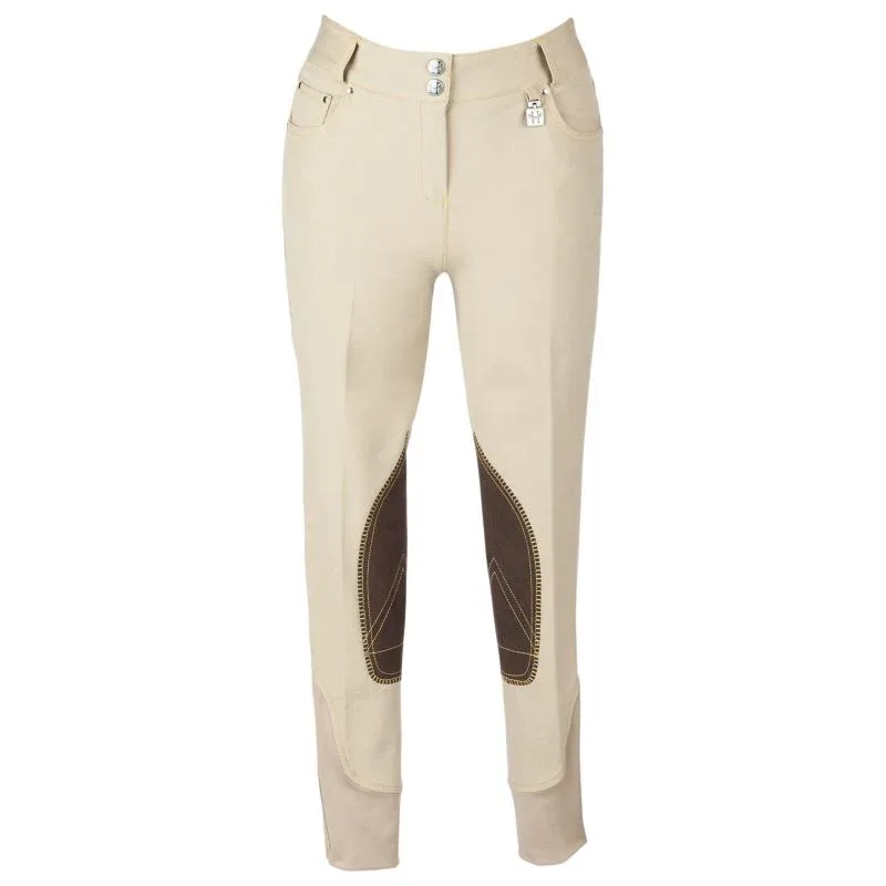 Huntley Ladies Beige Knee Patch Riding Pant