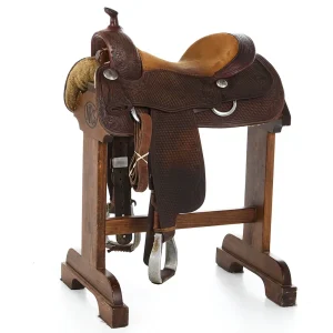 Hw Leather Used 15in Basket and Floral Combo Tooled Reining Saddle