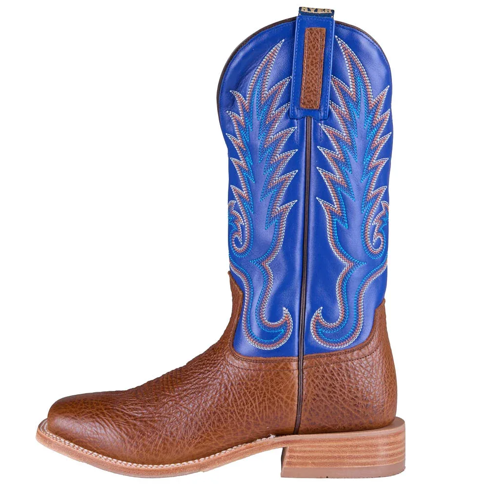 Hyer Boots Men's Kincaid Rye Shrunken Bull Hide Vamp 13in Bright Blue Goat Top - Image 2