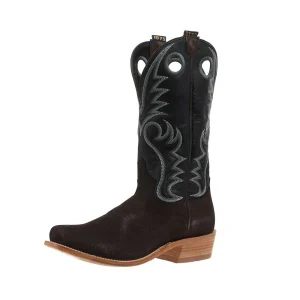 Hyer Boots Men's McCune Charcoal Roughout Vamp 13in Blue Lagoon Cowhide Top