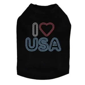 I Love USA #2 Rhinestone Tank- Many Colors