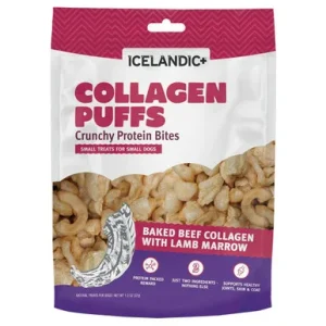 Icelandic+ Collagen Puffs Baked Beef Collagen w/ Lamb Marrow Small Dog Treats