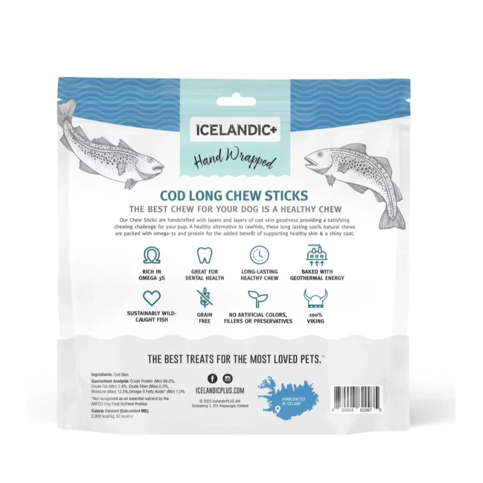 Icelandic Dog Cod Skin Dog Chew 10 in - 12-Count - Image 2