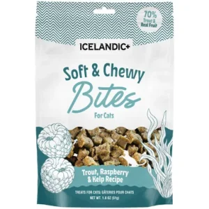 Icelandic+ Soft & Chewy Bites Trout Raspberry & Kelp Recipe Cat Treats