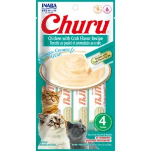 Inaba Churu Chicken with Crab Flavor Recipe Creamy Cat Treat 4 count