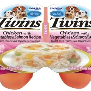 Inaba Twins Chicken with Vegetables and Salmon Recipe Side Dish for Dogs