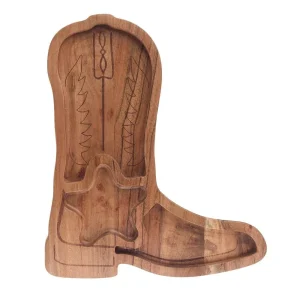 India Handicrafts Cowboy Boot Chip/Dip Board