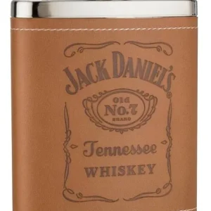 Jack Daniel's Label Whiskey Leatherette Flask 6 Oz