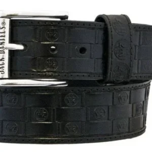 Jack Daniel's Logo Basket Weave Leather Belt 32 Bl
