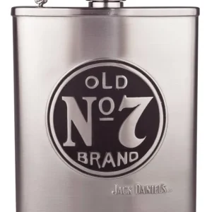 Jack Daniels Logo Stainless Steel Flask 6 Oz Stain