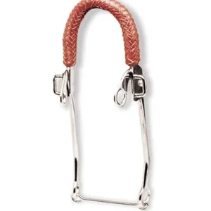 Jacks Braided Leather Hackamore Bit 9" Chrome Plat