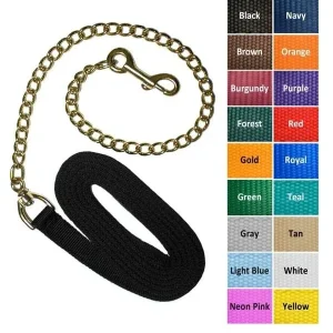Jacks Lead Shank with 30" Solid Brass Chain 8' Bla