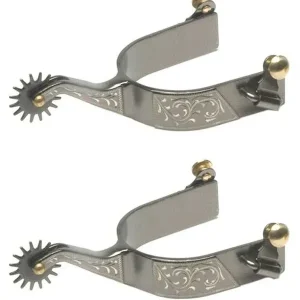 Jacks Rock Grinder Spurs with Engraved Floral Trim
