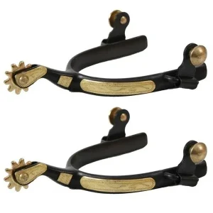 Jacks Roping Spurs with Engraved Brass Trim #11069