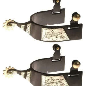 Jacks Roping Spurs with Engraved Silver Trim 11033