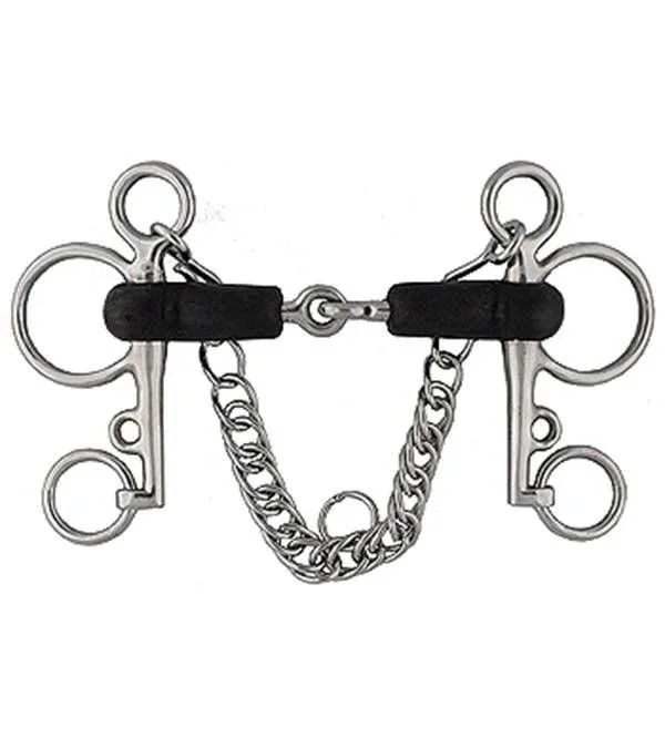 Jacks Rubber Mouth Pelham Bit 4-1/2" Stainless Ste
