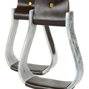 Jacks Stirrups with Engraved Design Sold in Pairs