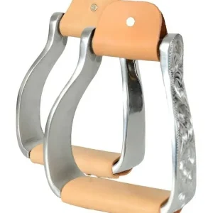 Jacks Western Engraved Stirrups Sold in Pairs Alum