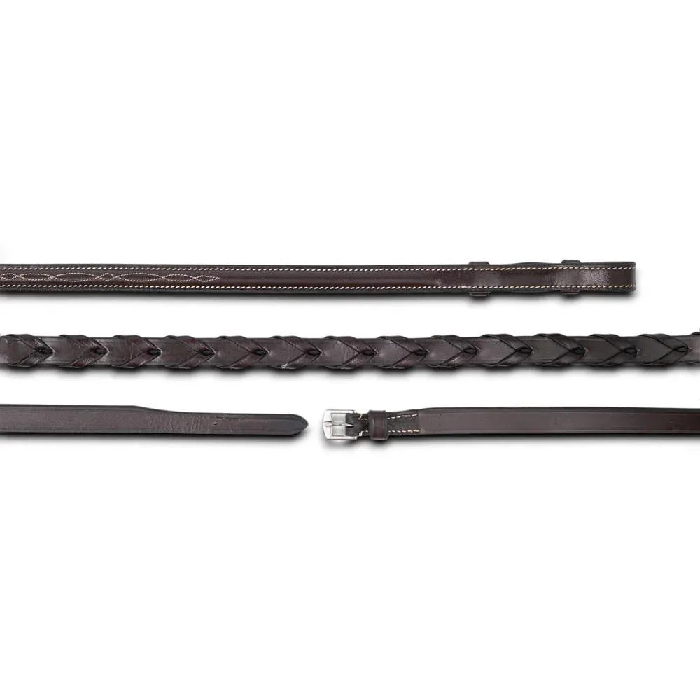 Jake Adams Raised Fancy Stitched Leather Laced Reins - Image 2