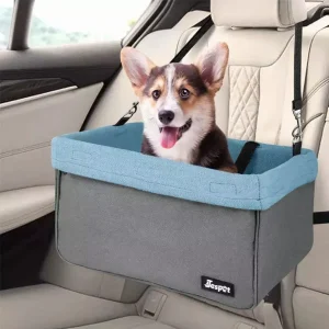 JESPET & GOOPAWS Dog Booster Seats for Cars, Portable Dog Car Seat Travel Carrier with Seat Belt for 24 lb Pets