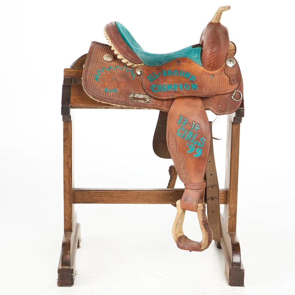 Jim Taylor Used 13.5in Basket Stamp Trophy Saddle - Image 2