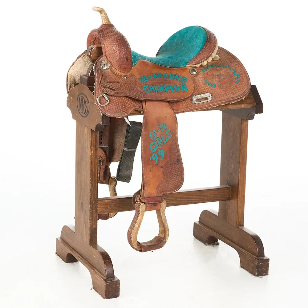 Jim Taylor Used 13.5in Basket Stamp Trophy Saddle