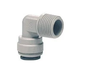 John Guest 1/4" x 1/8" NPTF Male Elbow - White