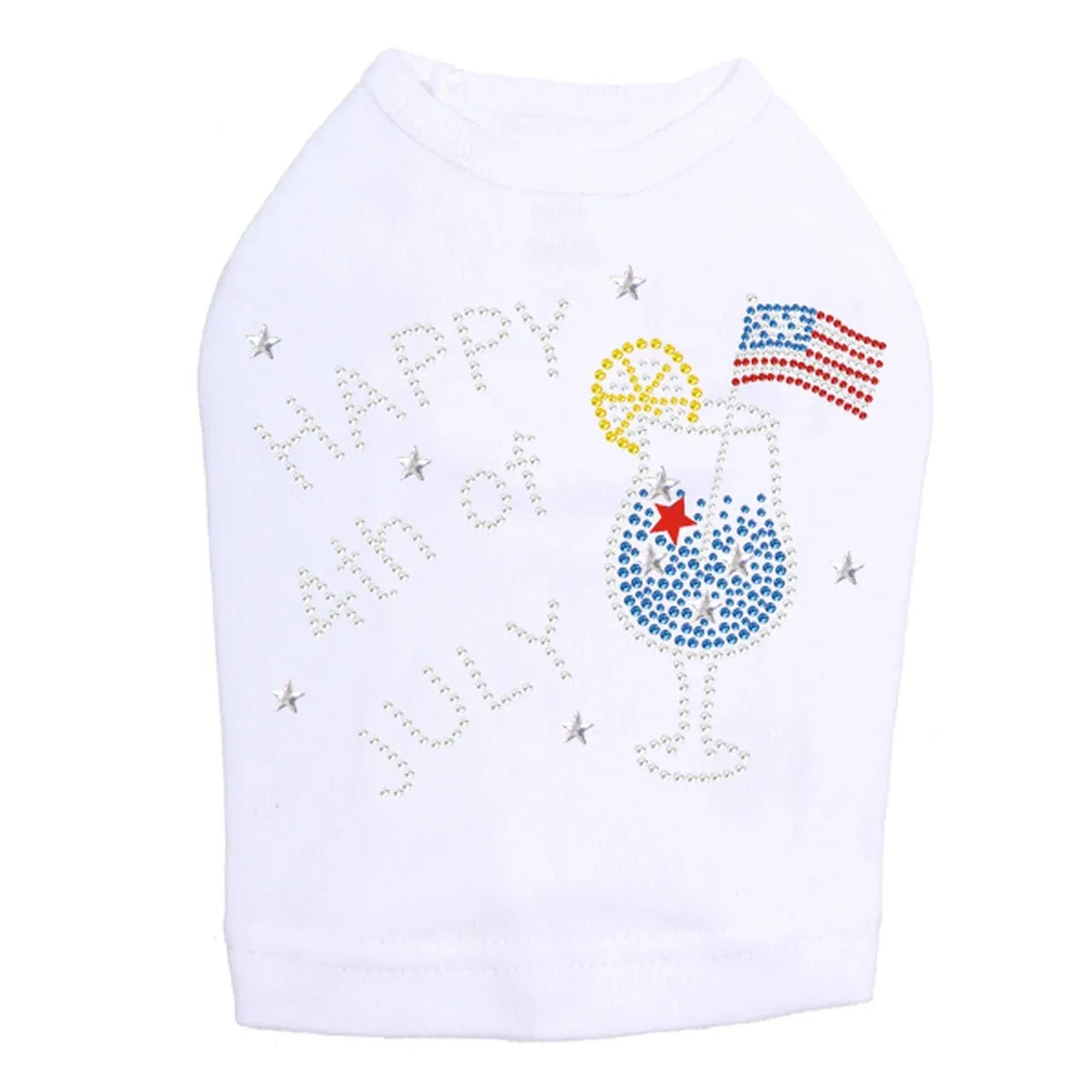 July 4th Cocktail Rhinestone Tank- Many Colors - Image 2