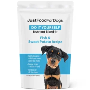 JustFoodForDogs Do It Yourself Nutrient Blend Fish & Sweet Potato Recipe for Dogs