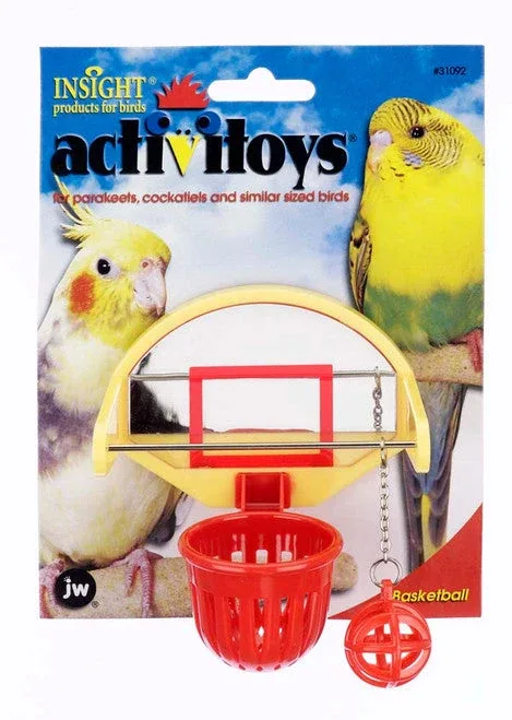 JW Pet ActiviToy Birdie Basketball Bird Toy Multi-Color SM/MD - Image 2