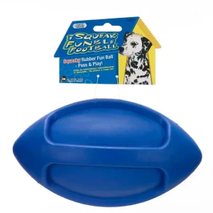 JW Pet iSqueak Funble Dog Toy Football Assorted LG